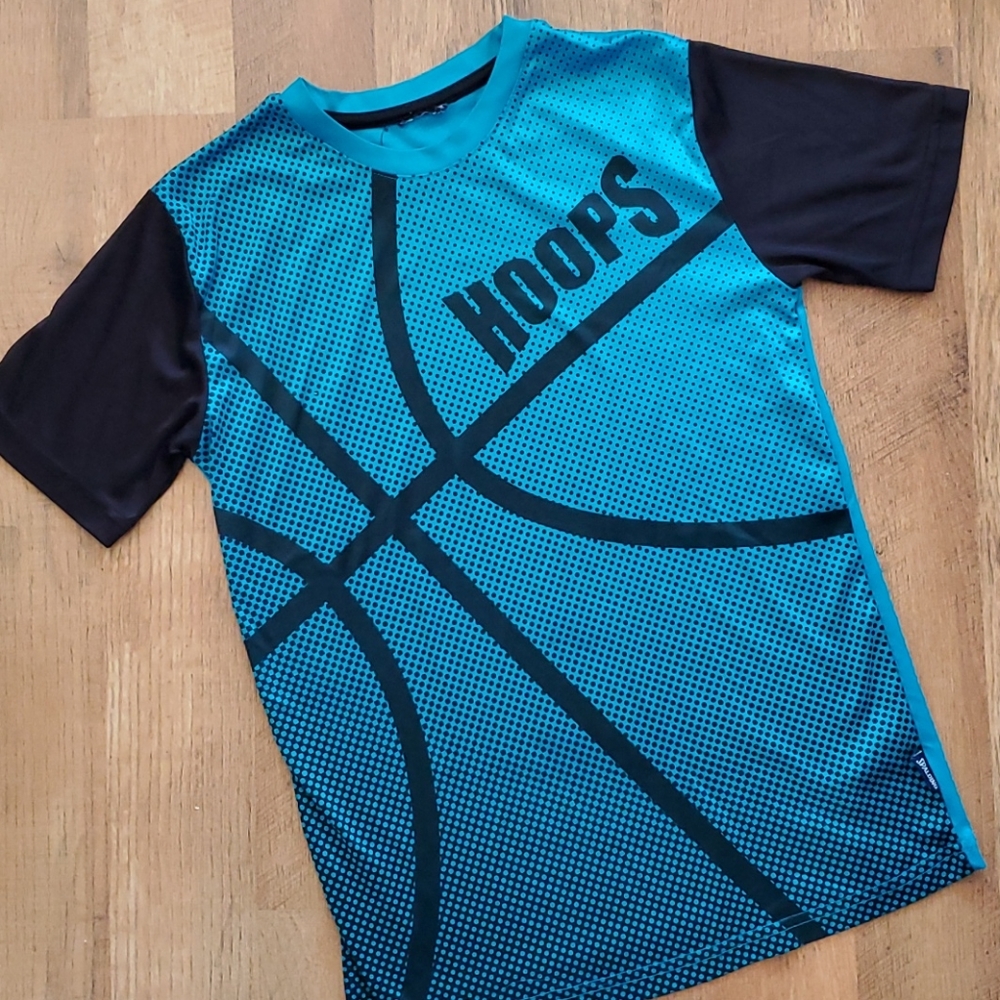 Spalding Boys Slick‎ Basketball Teal & Black Short Sleeve Shirt